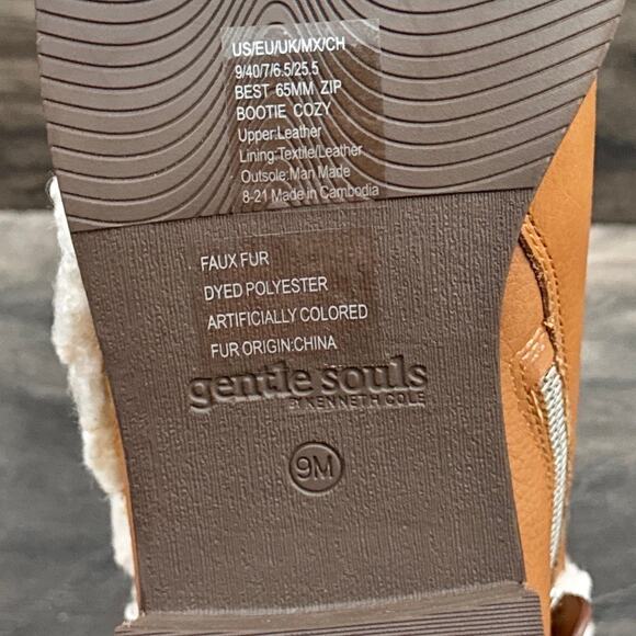 NIB Gentle Souls by Kenneth Cole 9M Best 65MM Zip Bootie Cozy Ankle Boots - Picture 9 of 11